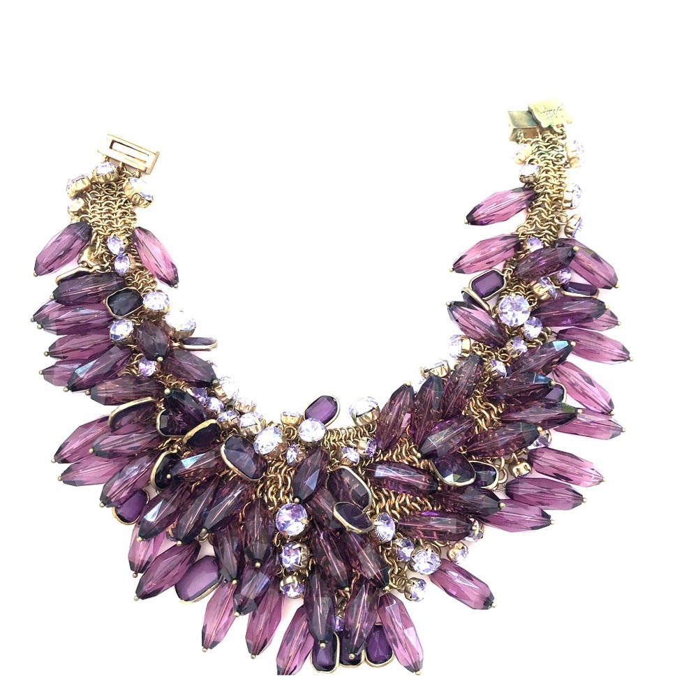Milly Purple and gold tone statement necklace
